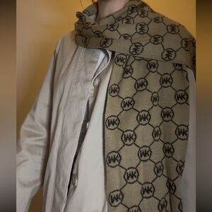 MICHAEL Michael Kors Black and Tan MK Pattern Scarf